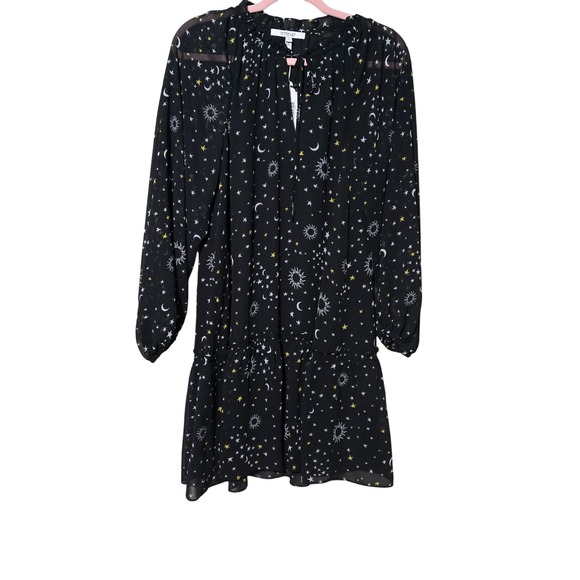 Derek Lam Sz 10 Crosby NWT Black Celestial Print cottagecore modern witchy Dress - Picture 1 of 11